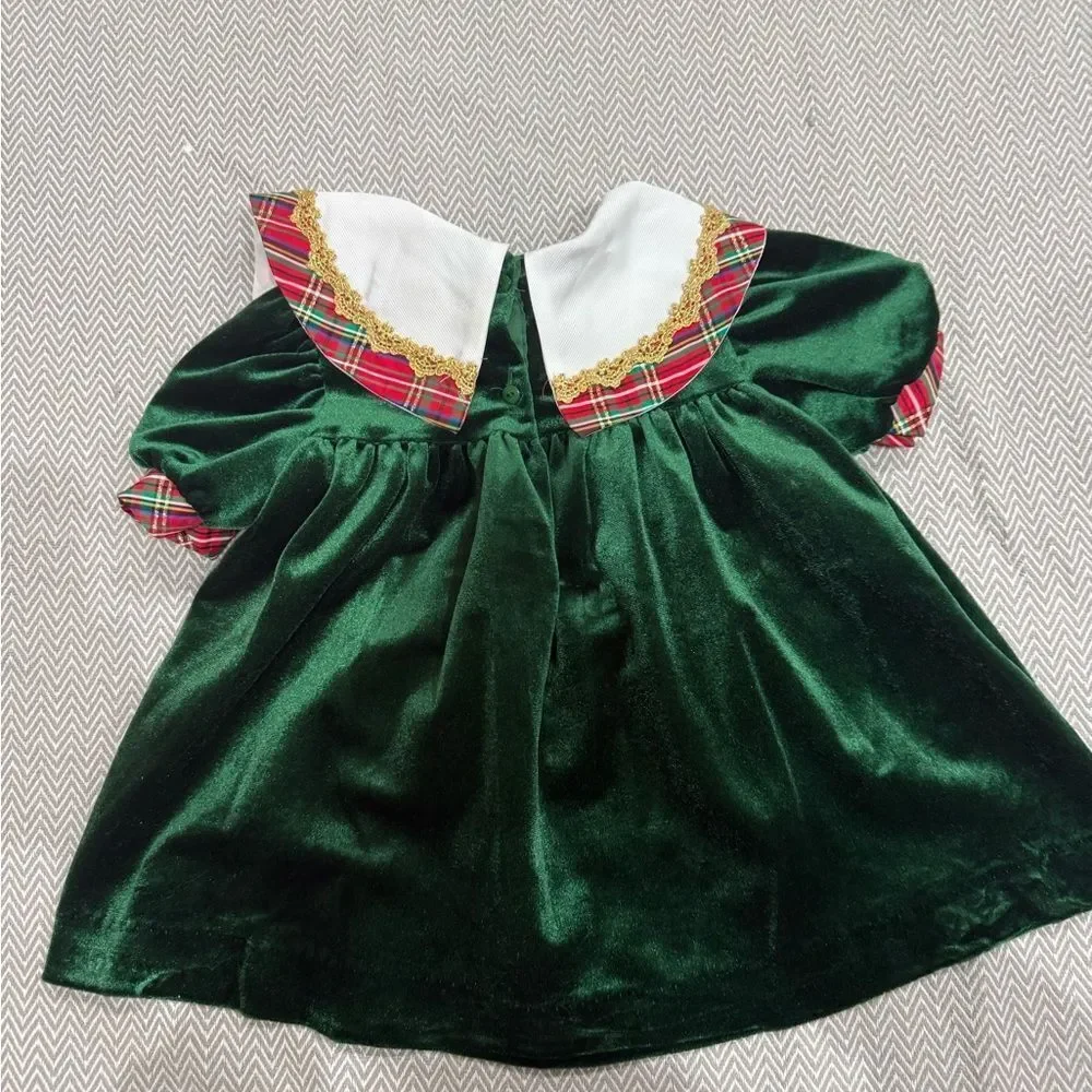 Tomas 1980’s Vintage Green and Red Holiday Dress Size 3T